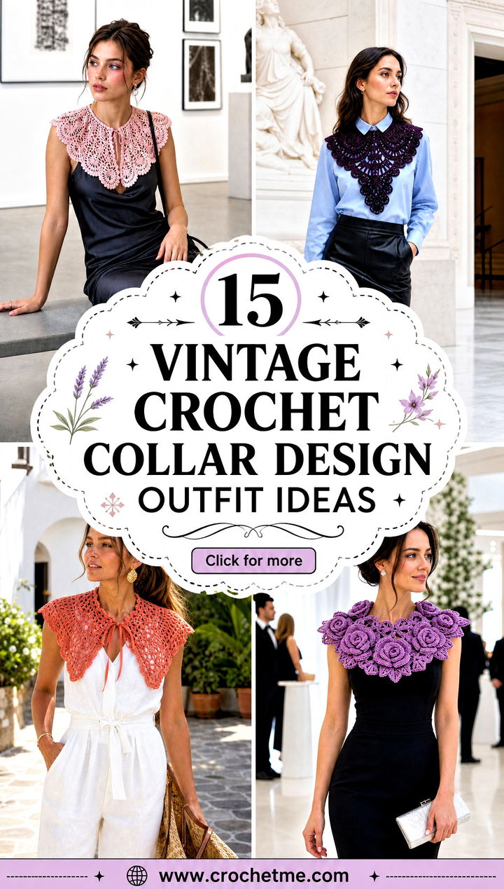 15 Vintage Crochet Collar Design outfit ideas - 15 Vintage Crochet Collar Design outfit ideas