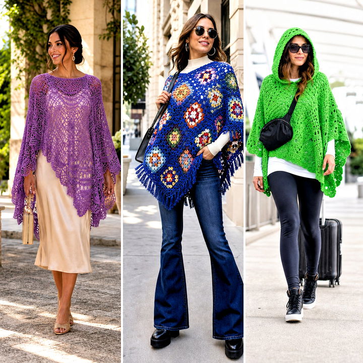 15 Vintage Crochet Poncho Outfit Ideas for Timeless Style