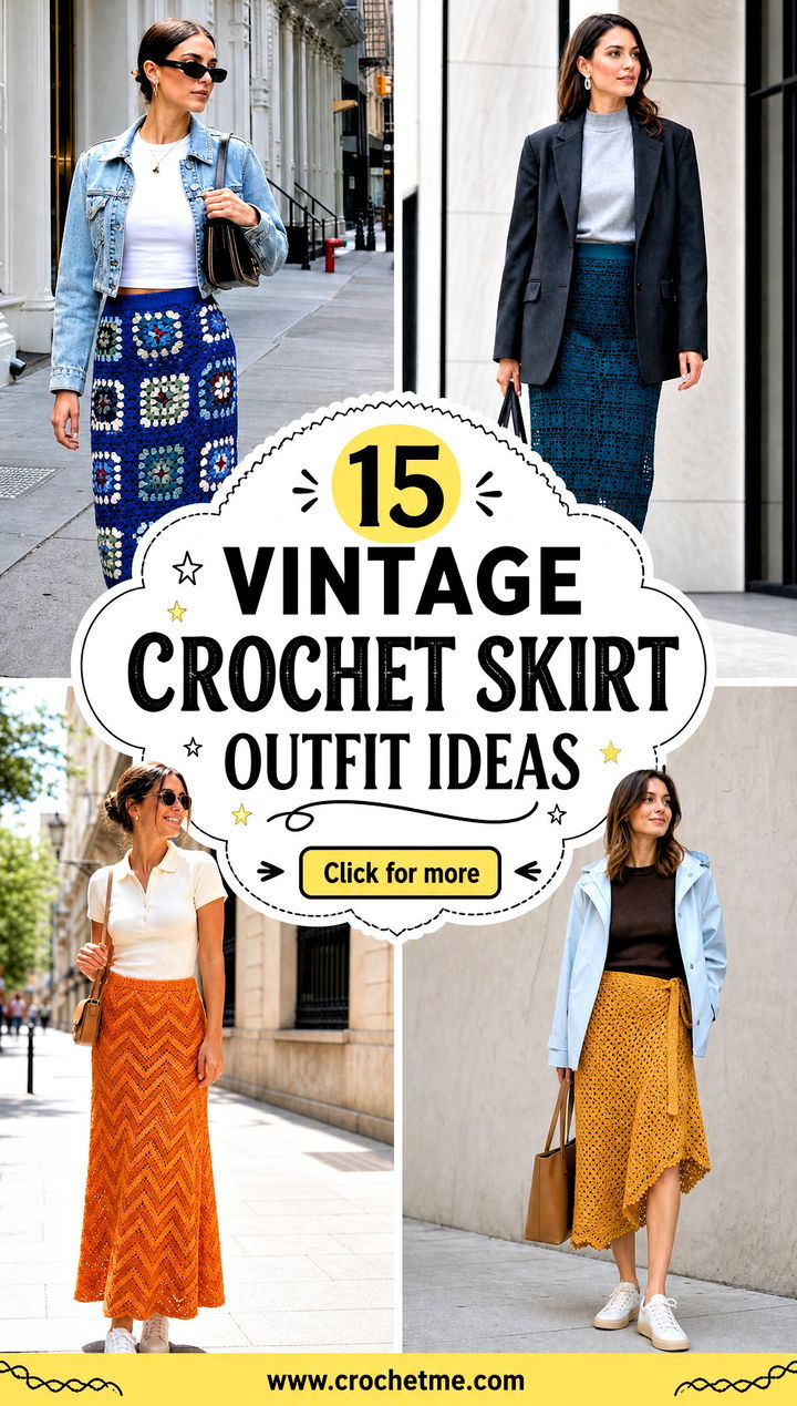 15 Vintage Crochet Skirt outfit ideas - 15 Vintage Crochet Skirt outfit ideas
