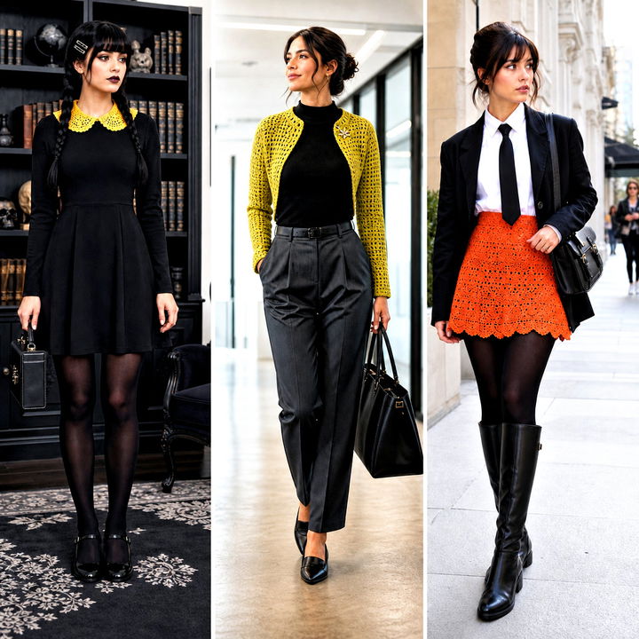 15 Wednesday Addams Crochet Clothes and Outfit Ideas for Fans