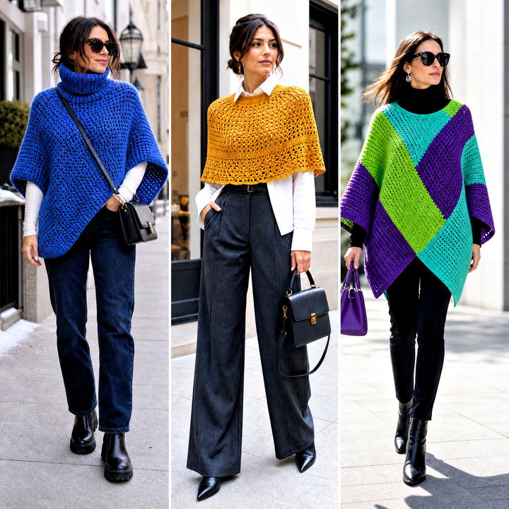 15 Winter Crochet Poncho Outfit Ideas for Effortless Warmth
