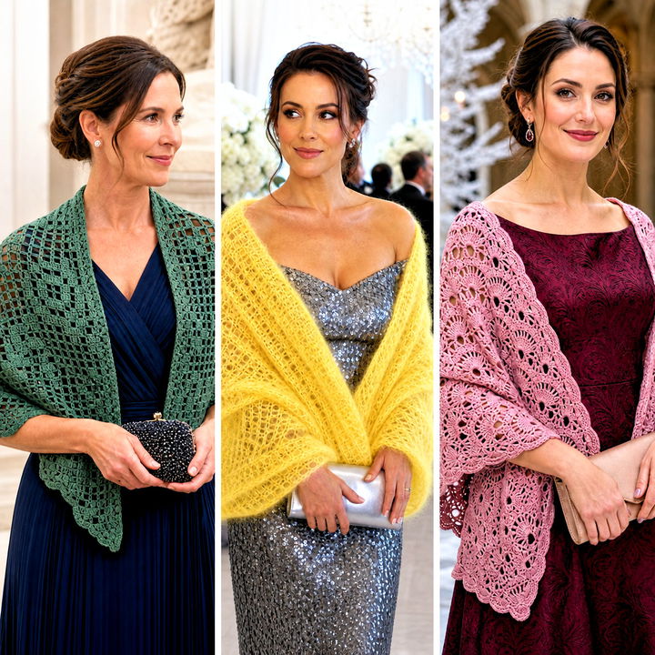 15 Winter Wedding Crochet Shawl Outfit Ideas for Brides