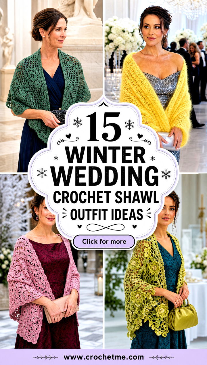 15 Winter Wedding Crochet Shawl outfit ideas - 15 Winter Wedding Crochet Shawl outfit ideas