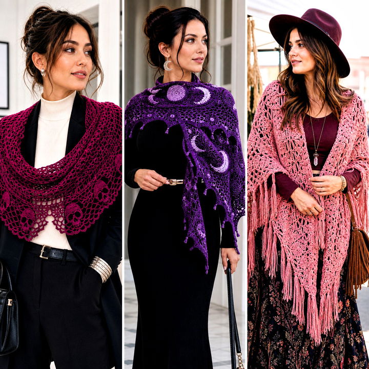 15 Witch Crochet Shawl outfit ideas