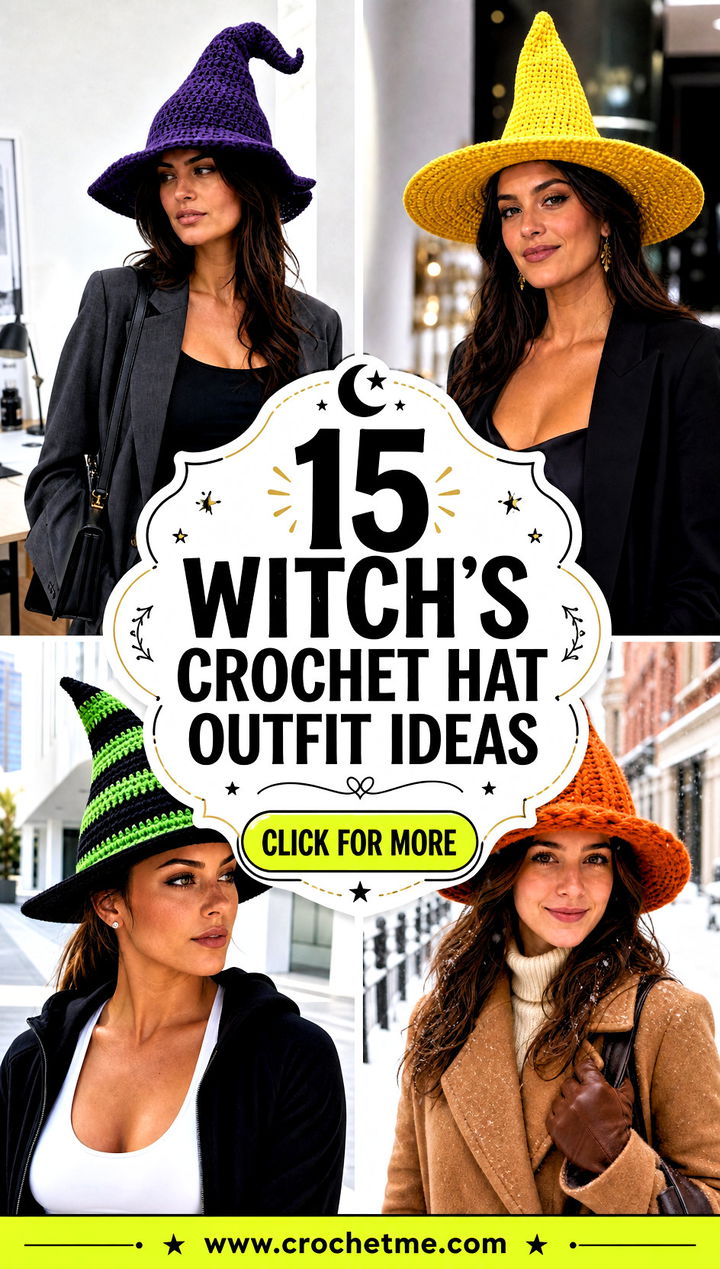 15 Witchs Crochet Hat outfit ideas - 15 Witch’s Crochet Hat outfit ideas
