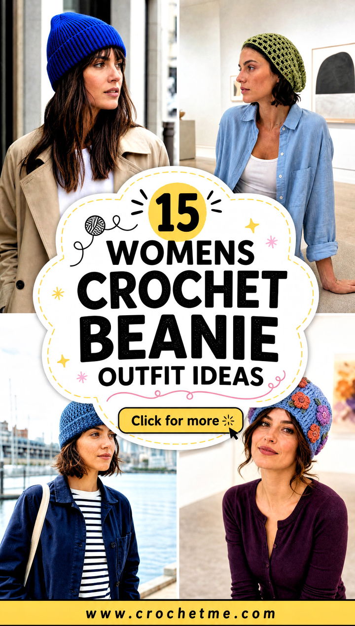15 Womens Crochet Beanie outfit ideas - 15 Womens Crochet Beanie outfit ideas