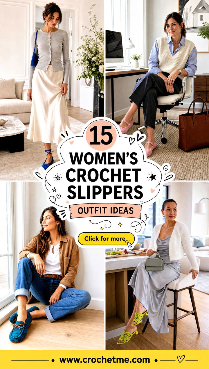 15 Womens Crochet Slippers outfit ideas - 15 Women’s Crochet Slippers outfit ideas