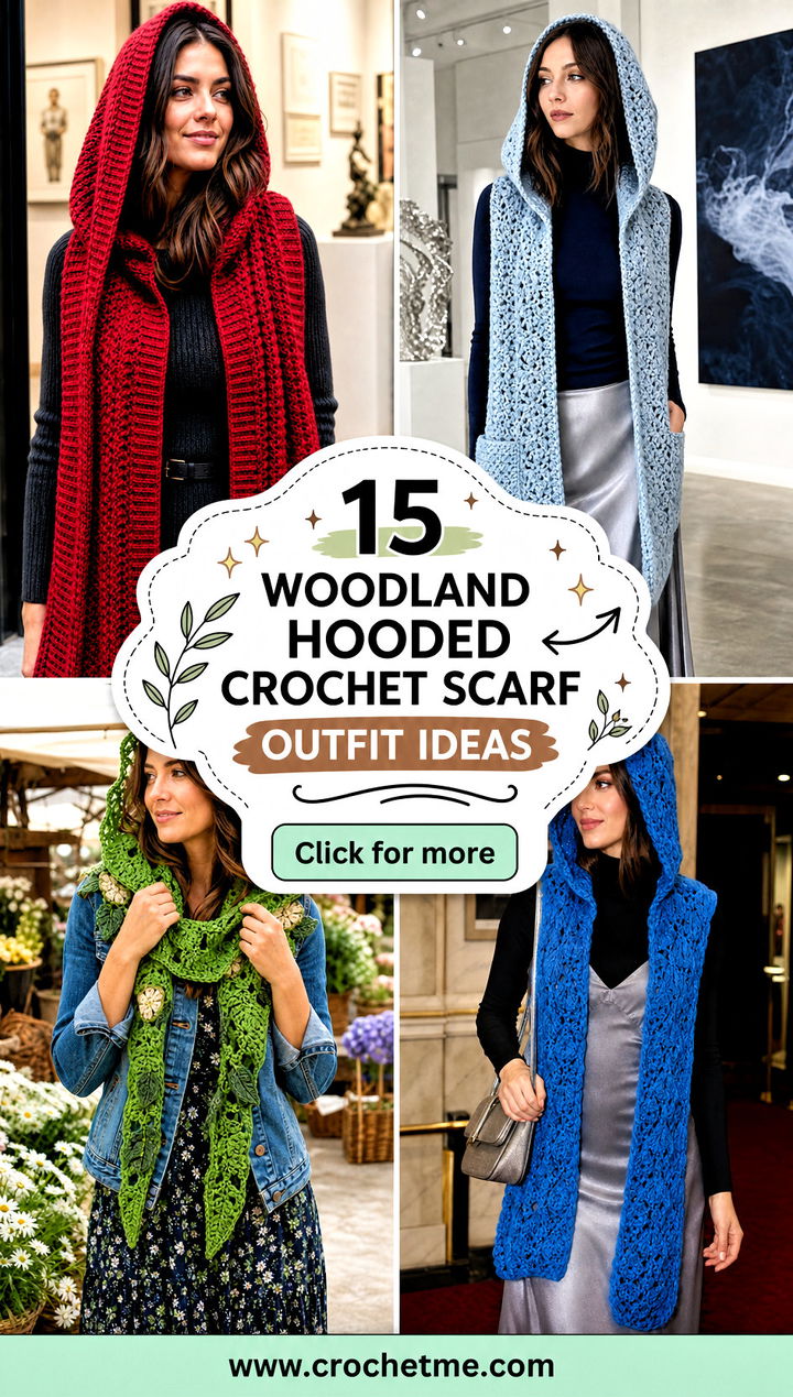15 Woodland Hooded Crochet Scarf outfit ideas - 15 Woodland Hooded Crochet Scarf outfit ideas