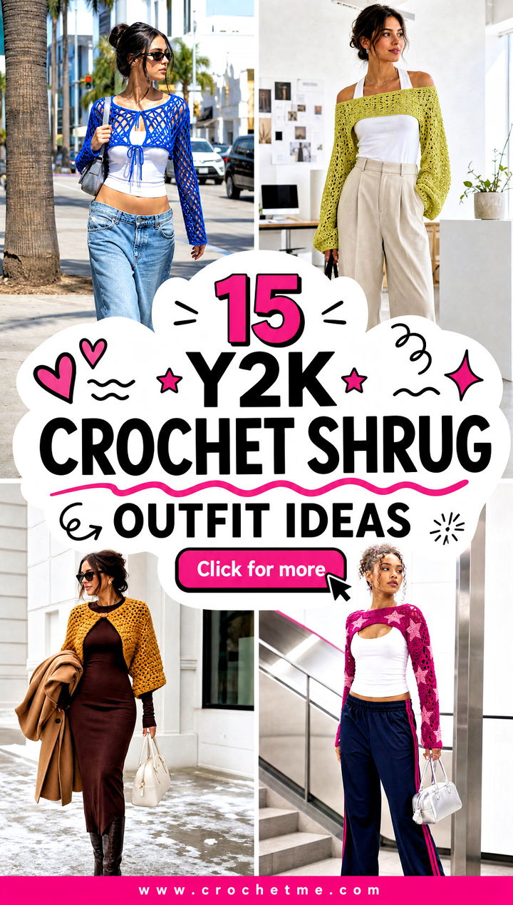 15 Y2K Crochet Shrug outfit ideas - 15 Y2K Crochet Shrug outfit ideas