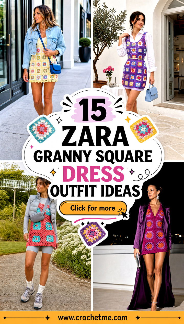 15 Zara Granny Square Dress outfit ideas - 15 Zara Granny Square Dress outfit ideas