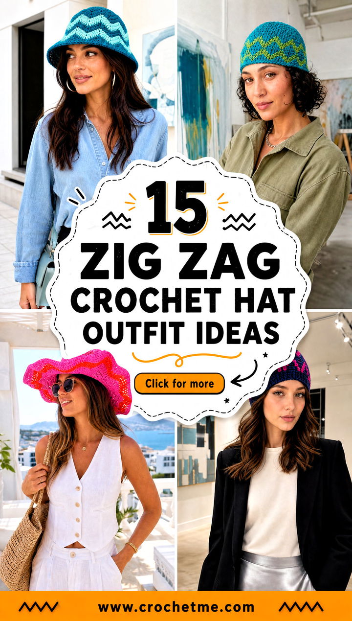 15 Zig Zag Crochet Hat outfit ideas - 15 Zig Zag Crochet Hat outfit ideas