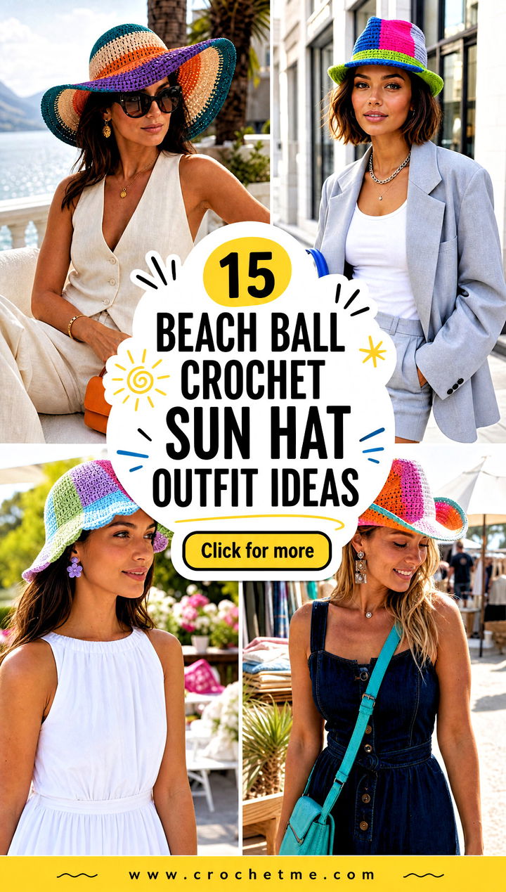 15 beach ball crochet sun hat outfit ideas - 15 beach ball crochet sun hat outfit ideas