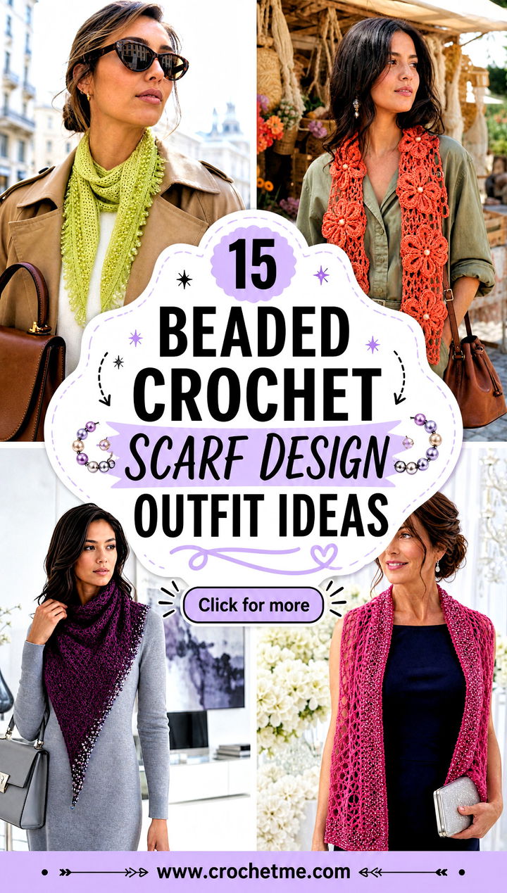 15 beaded crochet scarf design outfit ideas - 15 beaded crochet scarf design outfit ideas