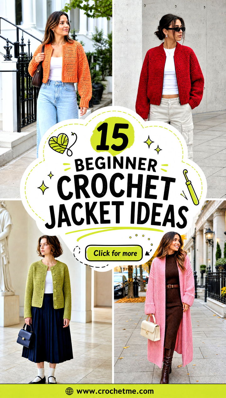 15 beginner crochet jacket ideas - 15 beginner crochet jacket ideas