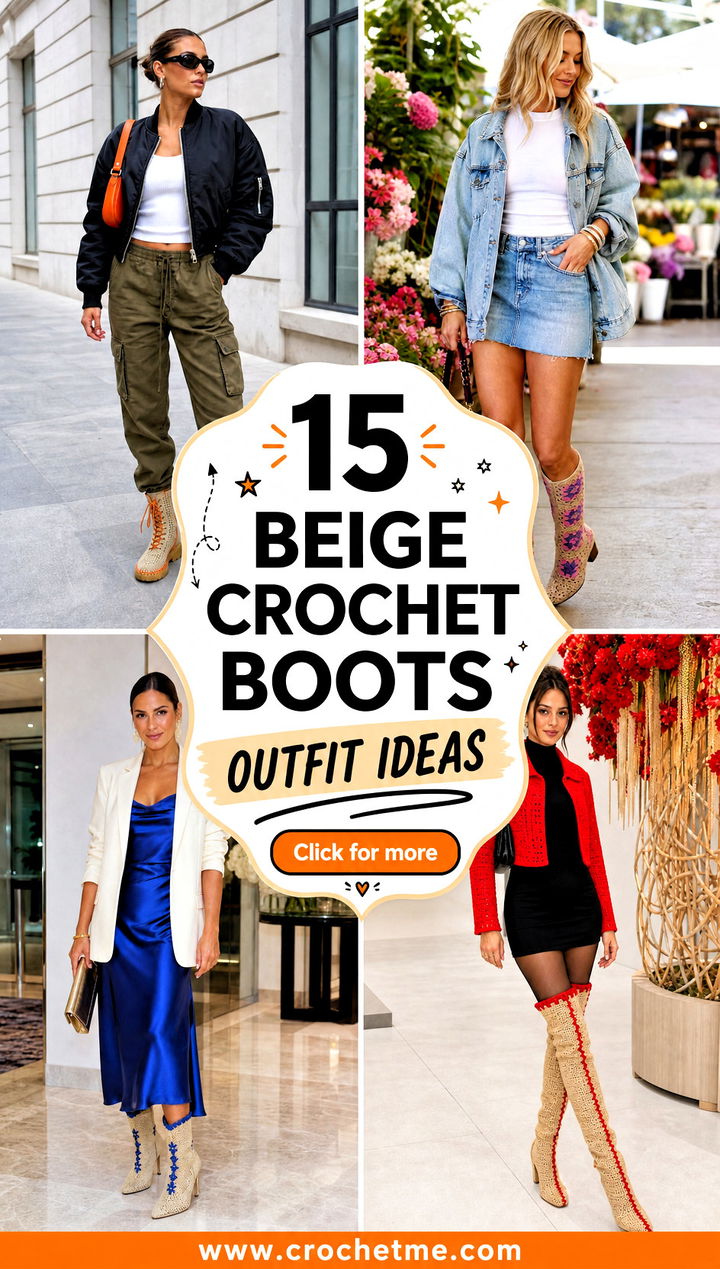 15 beige crochet boots outfit ideas - 15 beige crochet boots outfit ideas