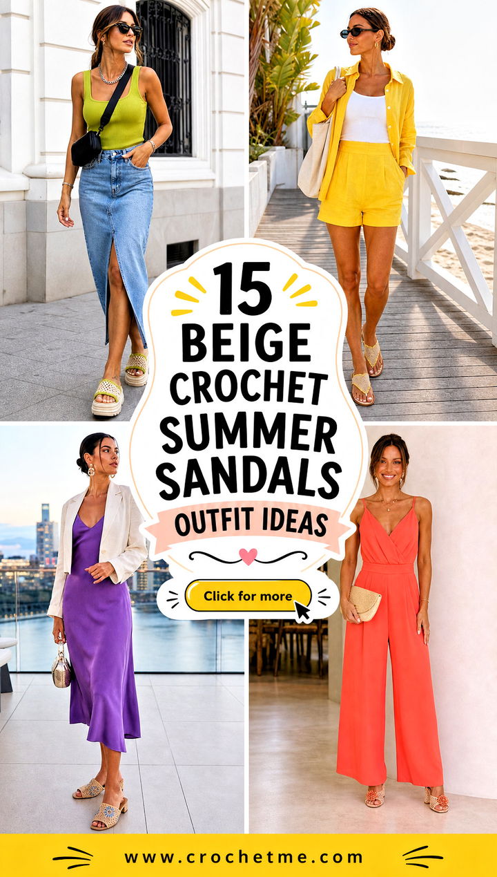 15 beige crochet summer sandals outfit ideas - 15 beige crochet summer sandals outfit ideas