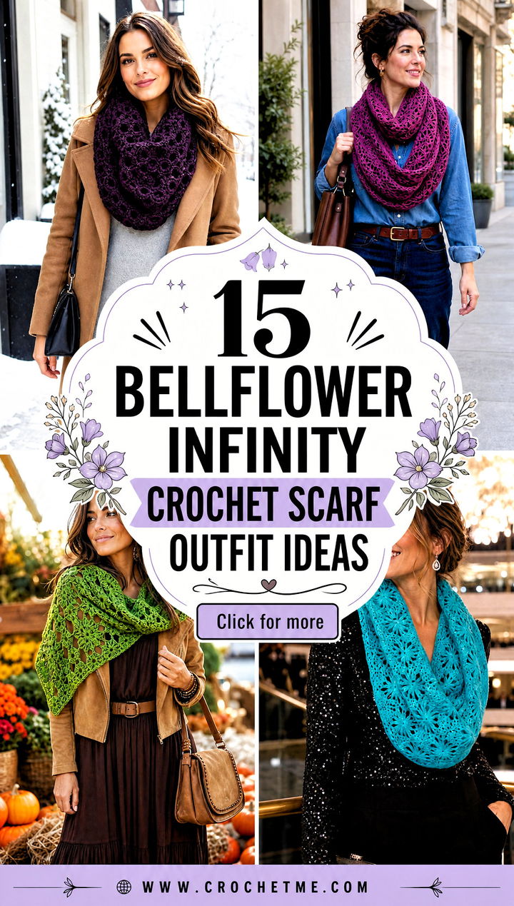 15 bellflower infinity crochet scarf outfit ideas - 15 bellflower infinity crochet scarf outfit ideas
