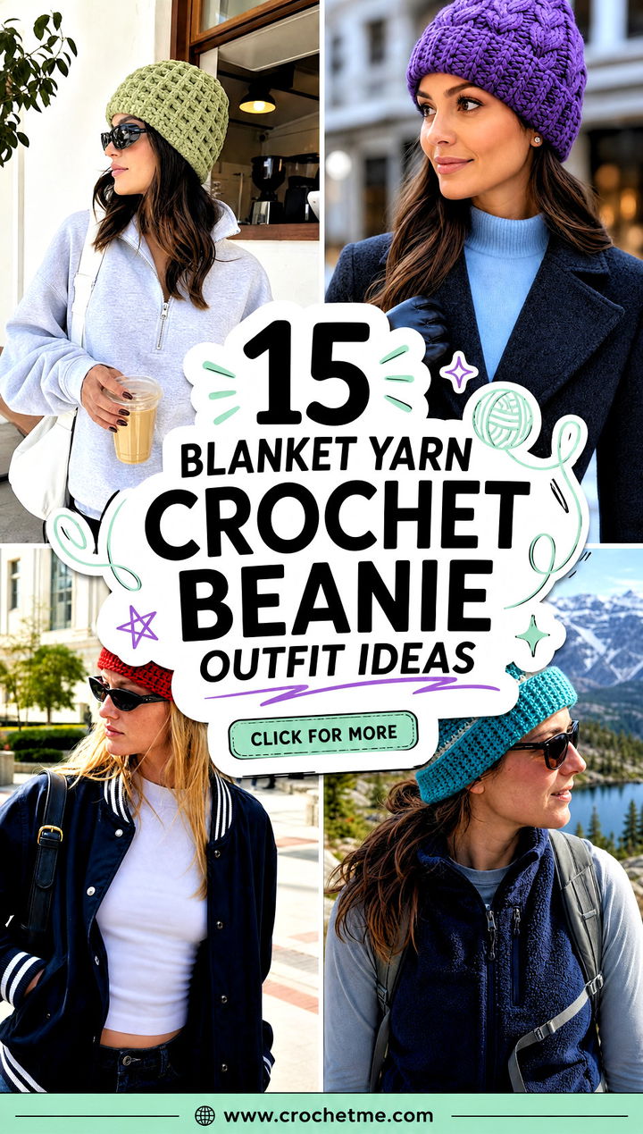 15 blanket yarn crochet beanie outfit ideas - 15 blanket yarn crochet beanie outfit ideas