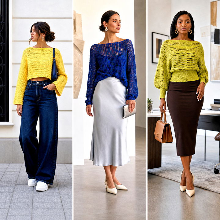 15 Boat Neck Crochet Sweater Outfit Ideas for Cozy Weekends