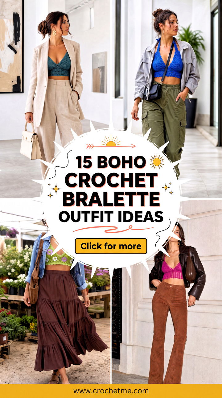 15 boho crochet bralette outfit ideas - 15 boho crochet bralette outfit ideas