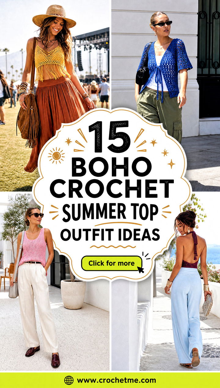 15 boho crochet summer top outfit ideas - 15 boho crochet summer top outfit ideas