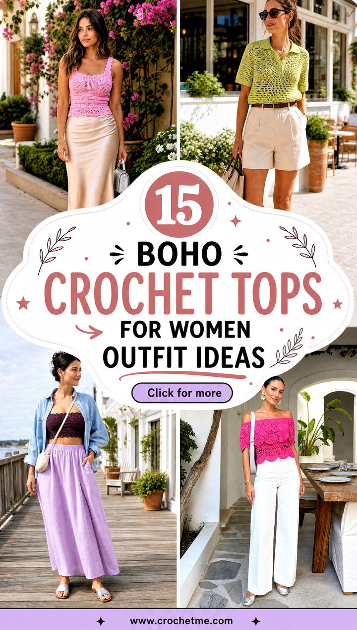 15 boho crochet tops for women outfit ideas - 15 boho crochet tops for women outfit ideas