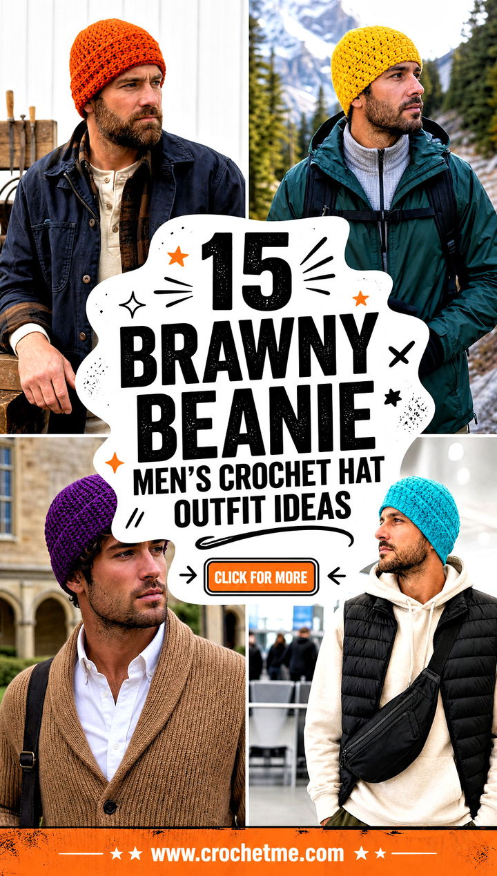 15 brawny beanie mens crochet hat outfit ideas - 15 brawny beanie men’s crochet hat outfit ideas