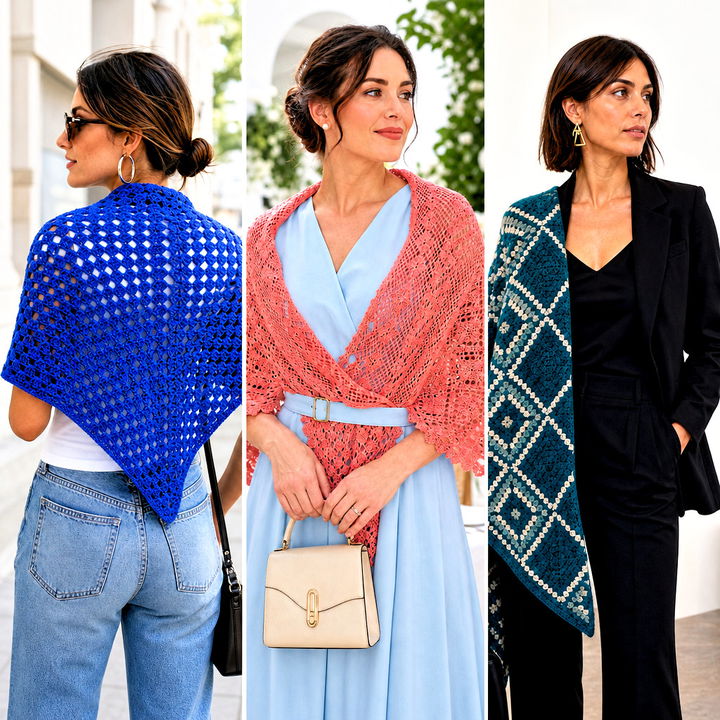 15 Bright Crochet Shawl Outfit Ideas for Elegant Layering