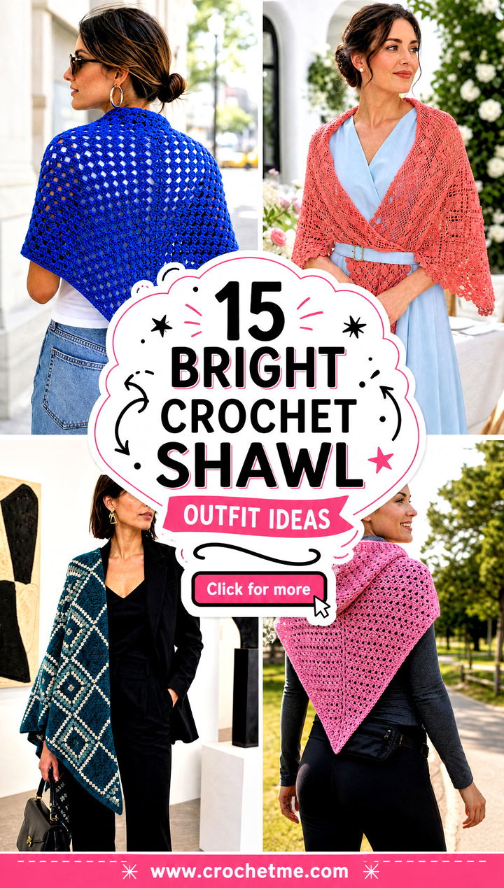 15 bright crochet shawl outfit ideas - 15 bright crochet shawl outfit ideas
