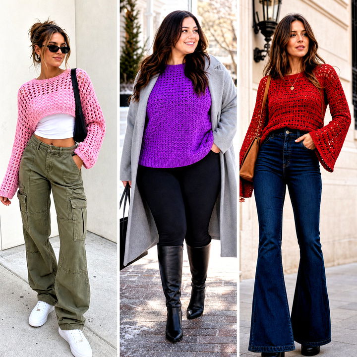 15 Bright Crochet Sweater Design Outfit Ideas to Try Now