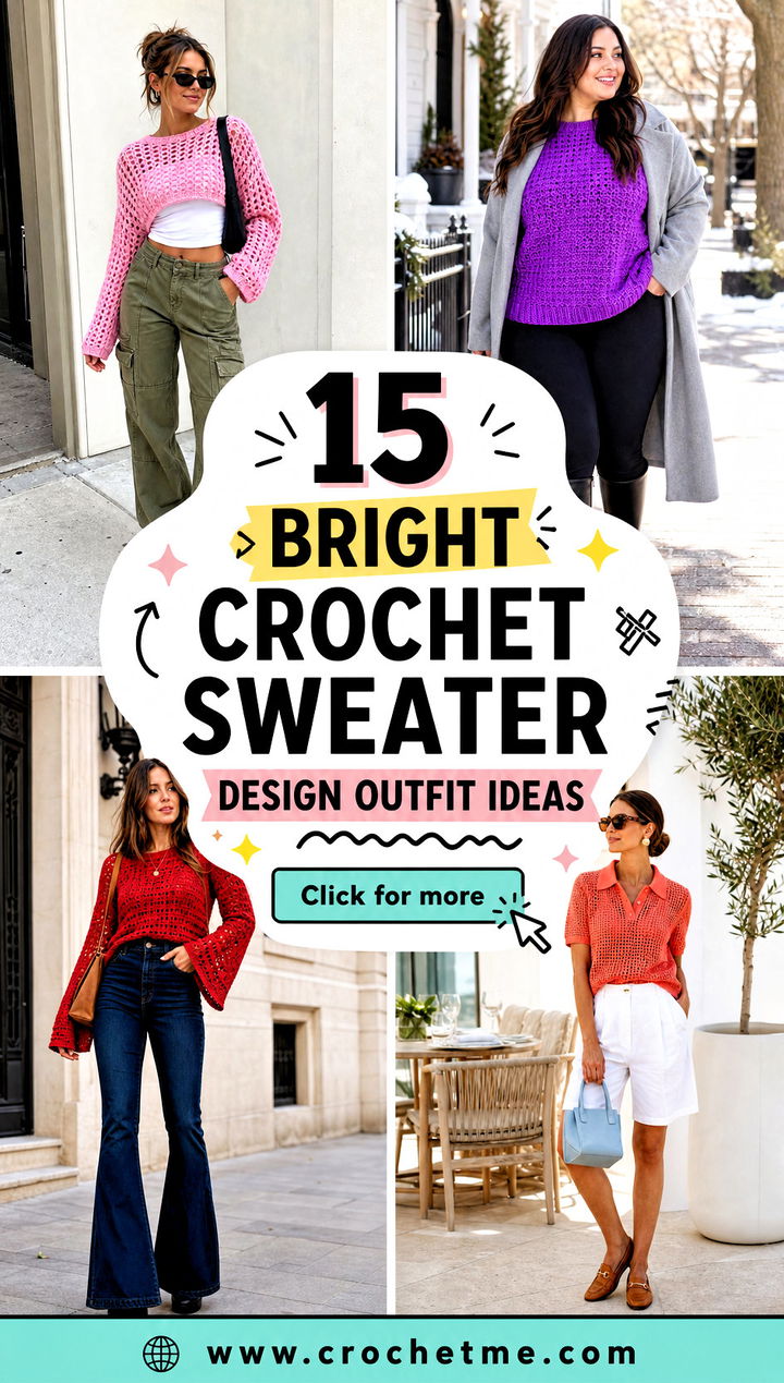 15 bright crochet sweater design outfit ideas - 15 bright crochet sweater design outfit ideas