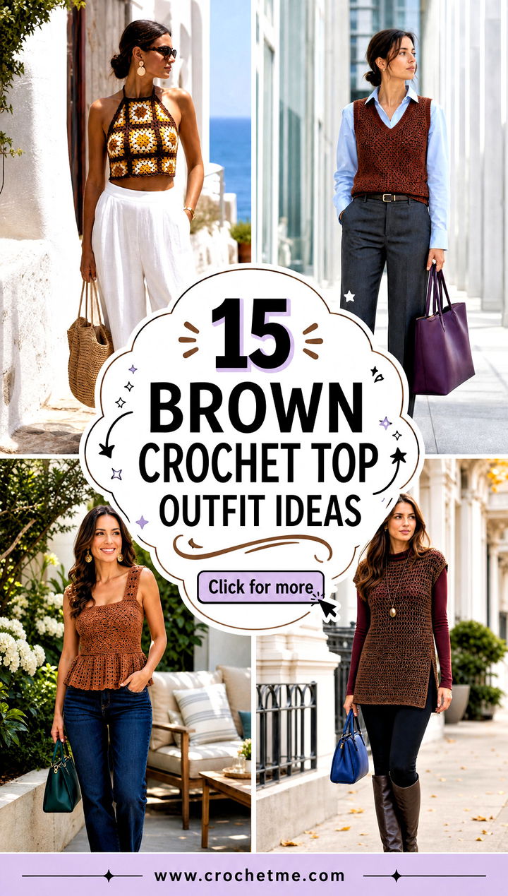 15 brown crochet top outfit ideas - 15 brown crochet top outfit ideas