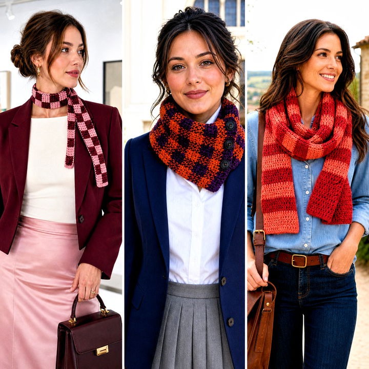 15 Buffalo Plaid Crochet Scarf Outfit Ideas for Winter Style