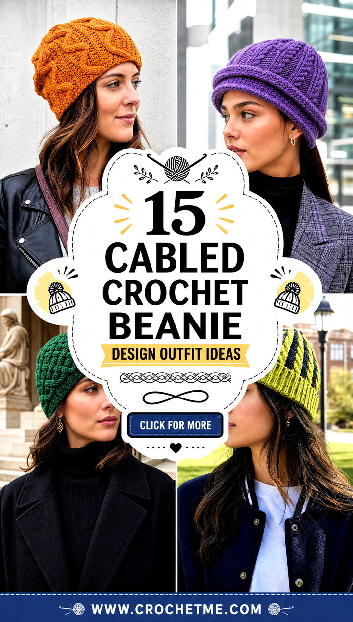 15 cabled crochet beanie design outfit ideas - 15 cabled crochet beanie design outfit ideas