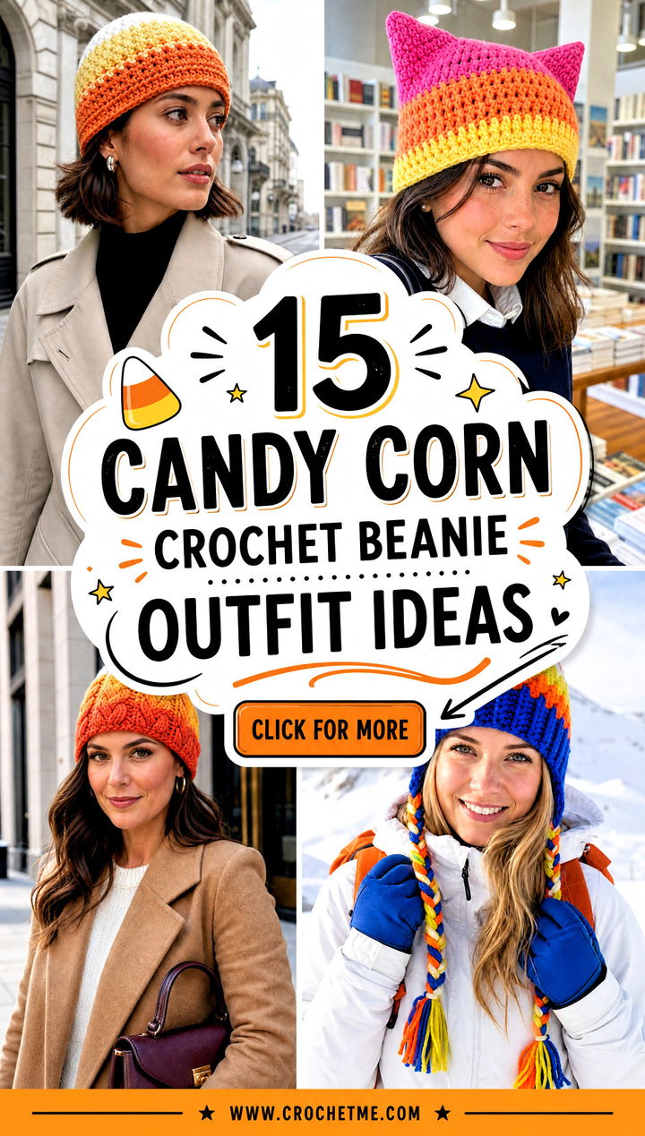 15 candy corn crochet beanie outfit ideas - 15 candy corn crochet beanie outfit ideas