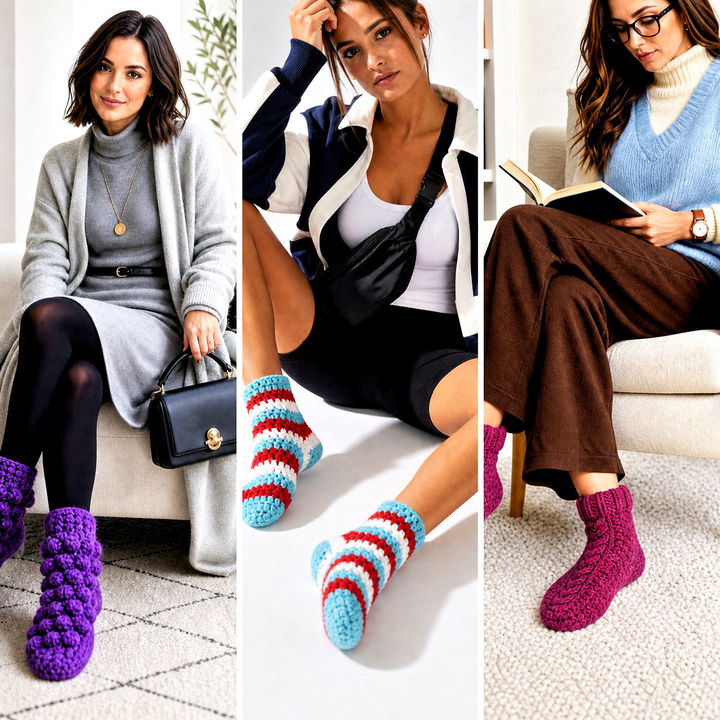 15 Chunky Crochet Slipper Socks Outfit Ideas for Cozy Nights