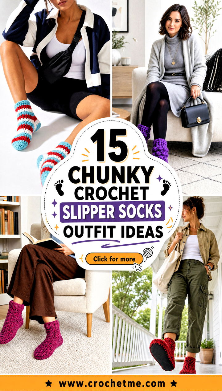 15 chunky crochet slipper socks outfit ideas - 15 chunky crochet slipper socks outfit ideas