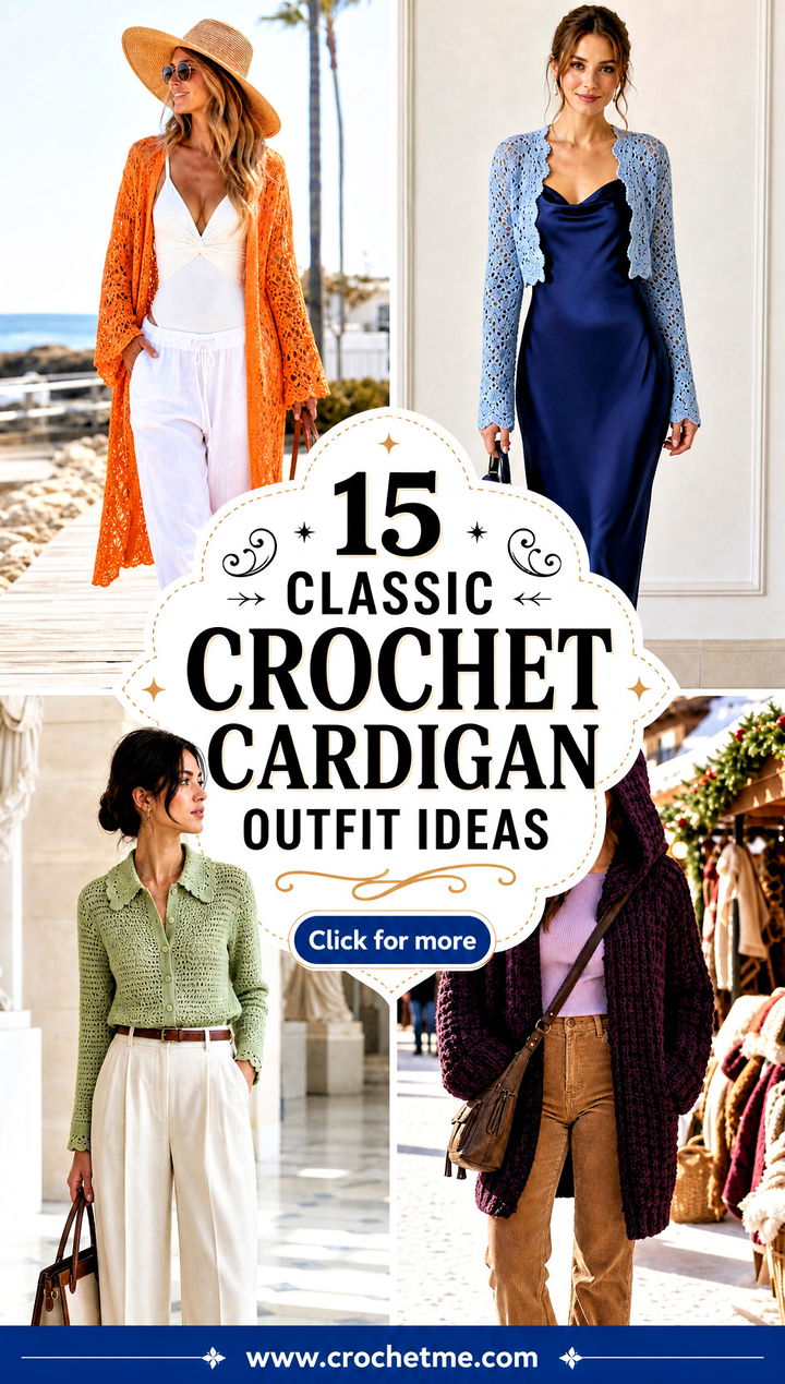 15 classic crochet cardigan outfit ideas - 15 classic crochet cardigan outfit ideas