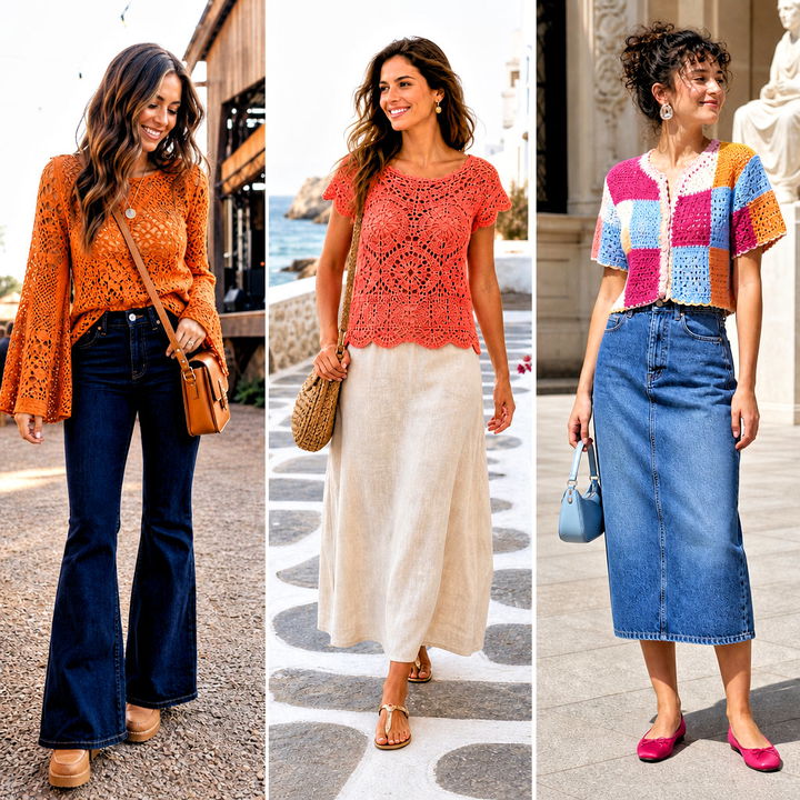 15 Colorful Crochet Blouse Design Outfit Ideas for Summer