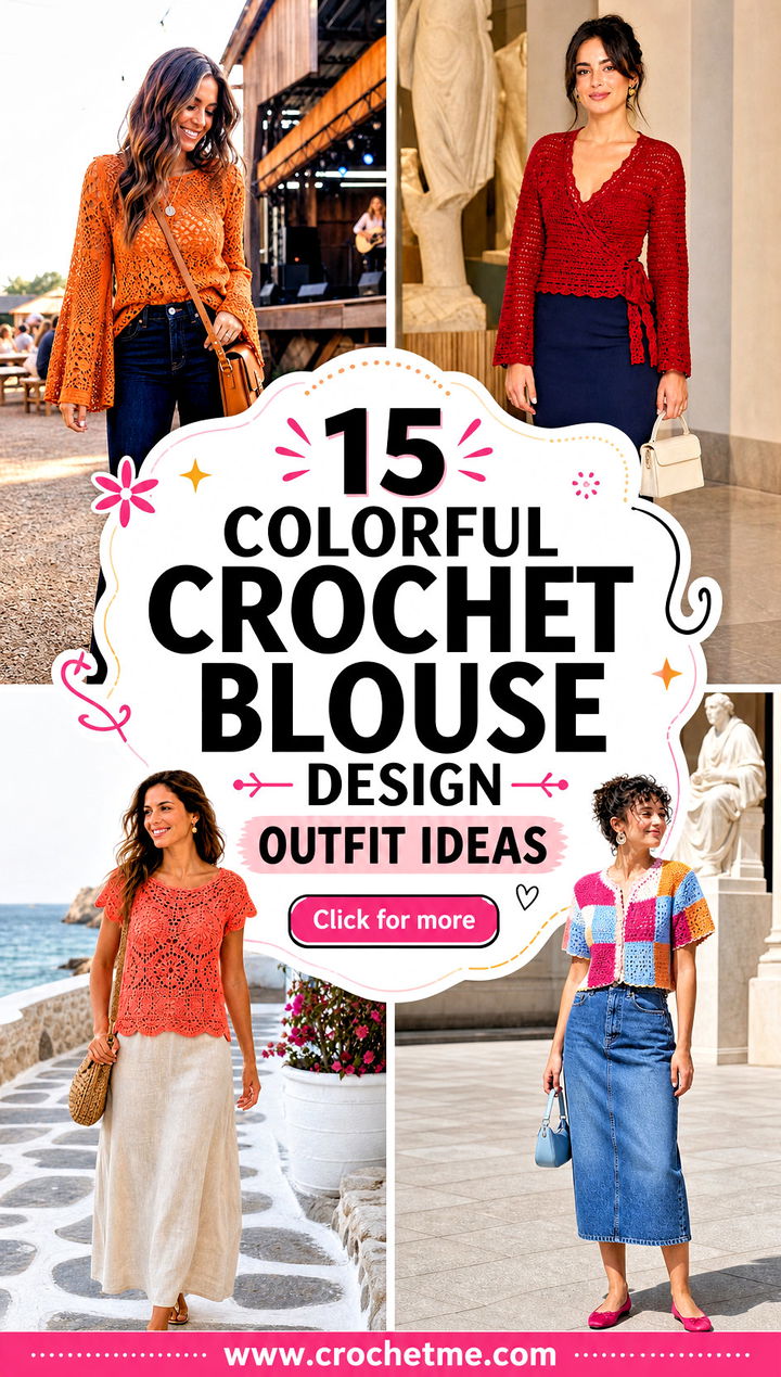 15 colorful crochet blouse design outfit ideas - 15 colorful crochet blouse design outfit ideas