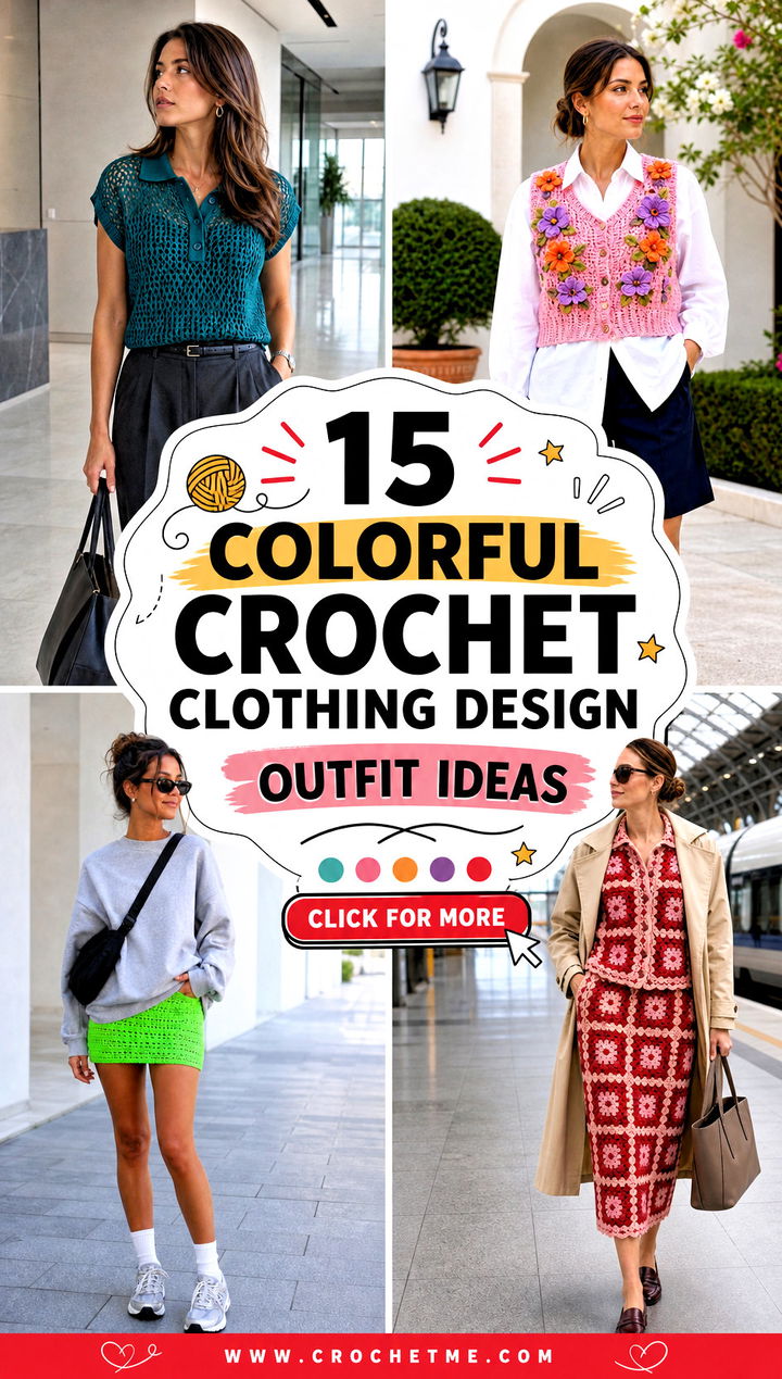15 colorful crochet clothing design outfit ideas - 15 colorful crochet clothing design outfit ideas