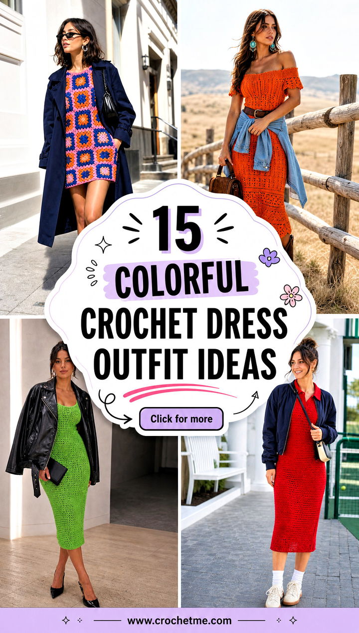 15 colorful crochet dress outfit ideas - 15 colorful crochet dress outfit ideas