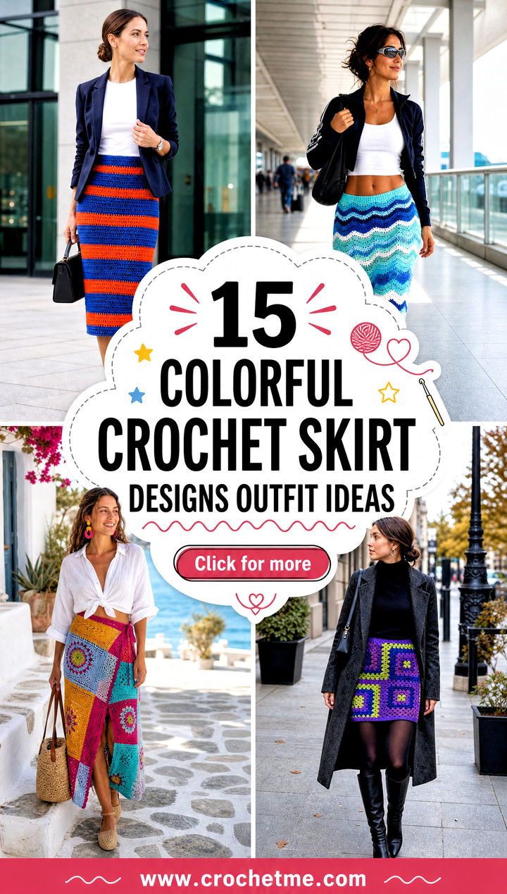 15 colorful crochet skirt designs outfit ideas - 15 colorful crochet skirt designs outfit ideas
