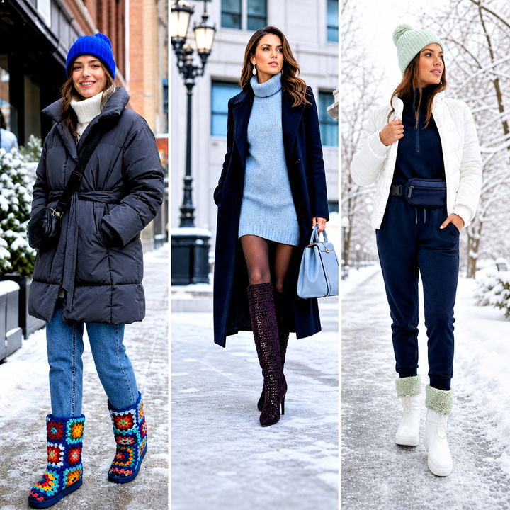 15 Colorful Crochet Winter Boots Outfit Ideas for Cozy Cold Days