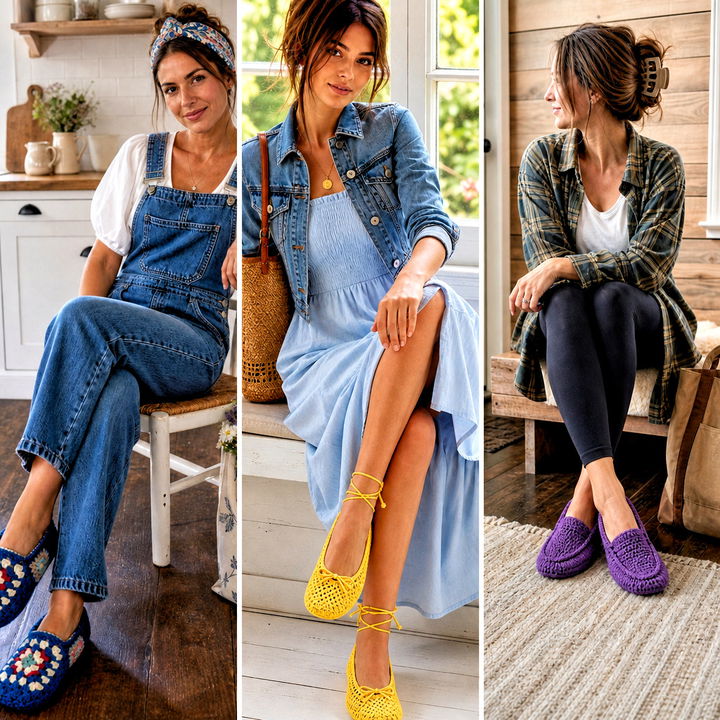 15 Cottage Crochet Slippers Outfit Ideas for Cozy Weekends