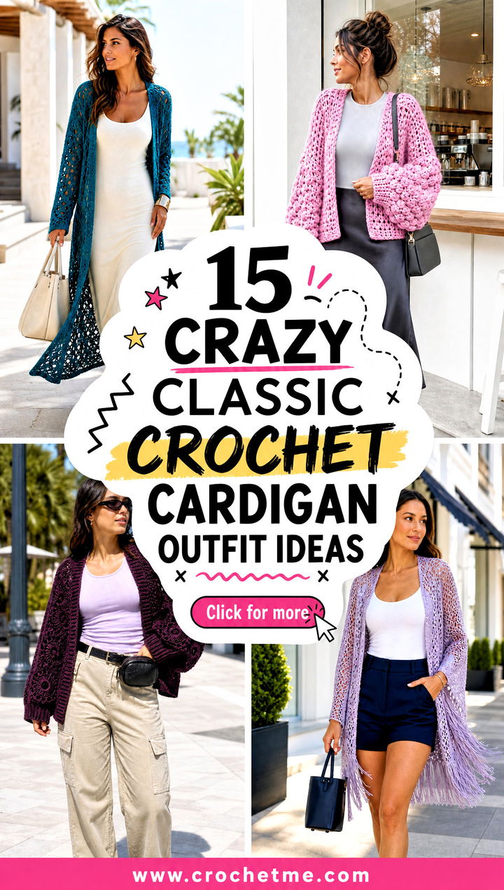 15 crazy classic crochet cardigan outfit ideas - 15 crazy classic crochet cardigan outfit ideas