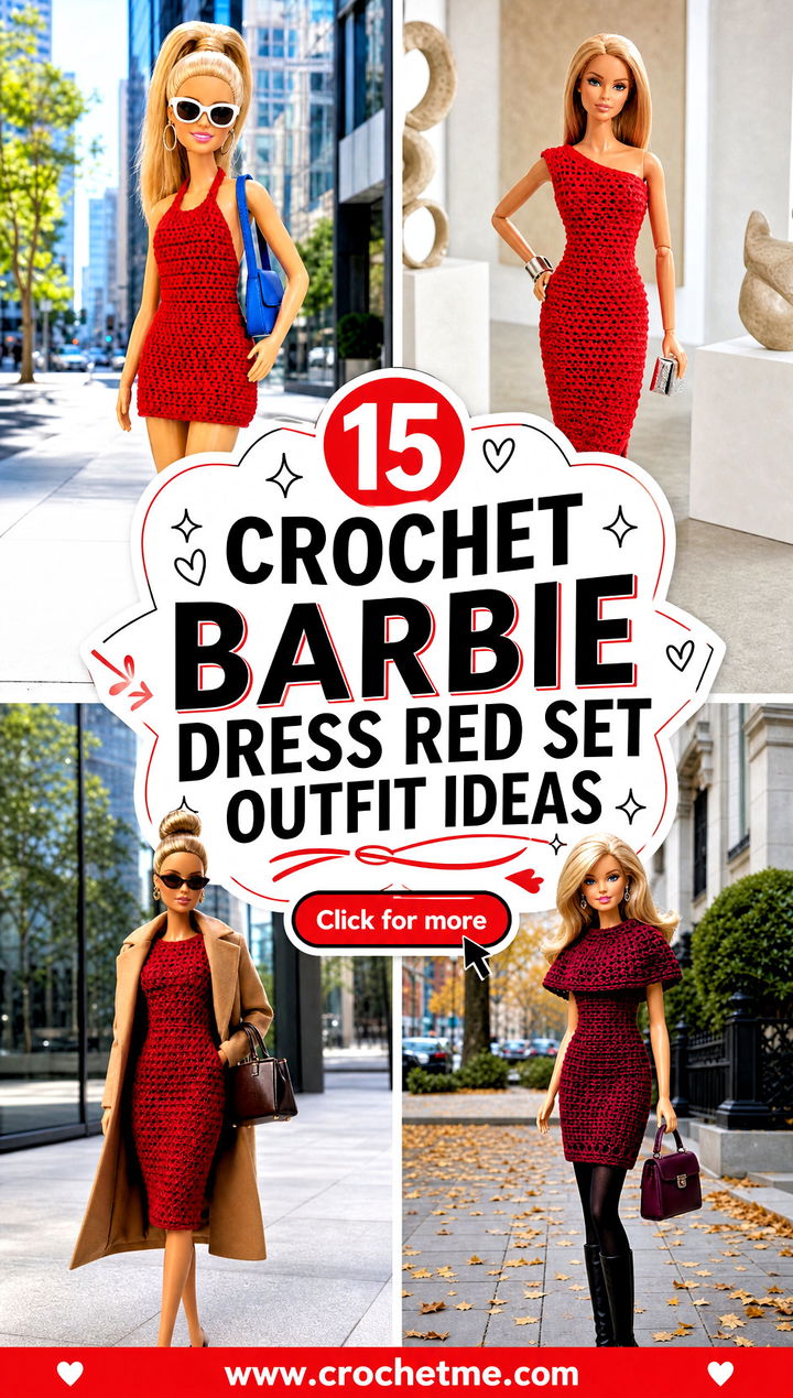 15 crochet barbie dress red set outfit ideas - 15 crochet barbie dress red set outfit ideas