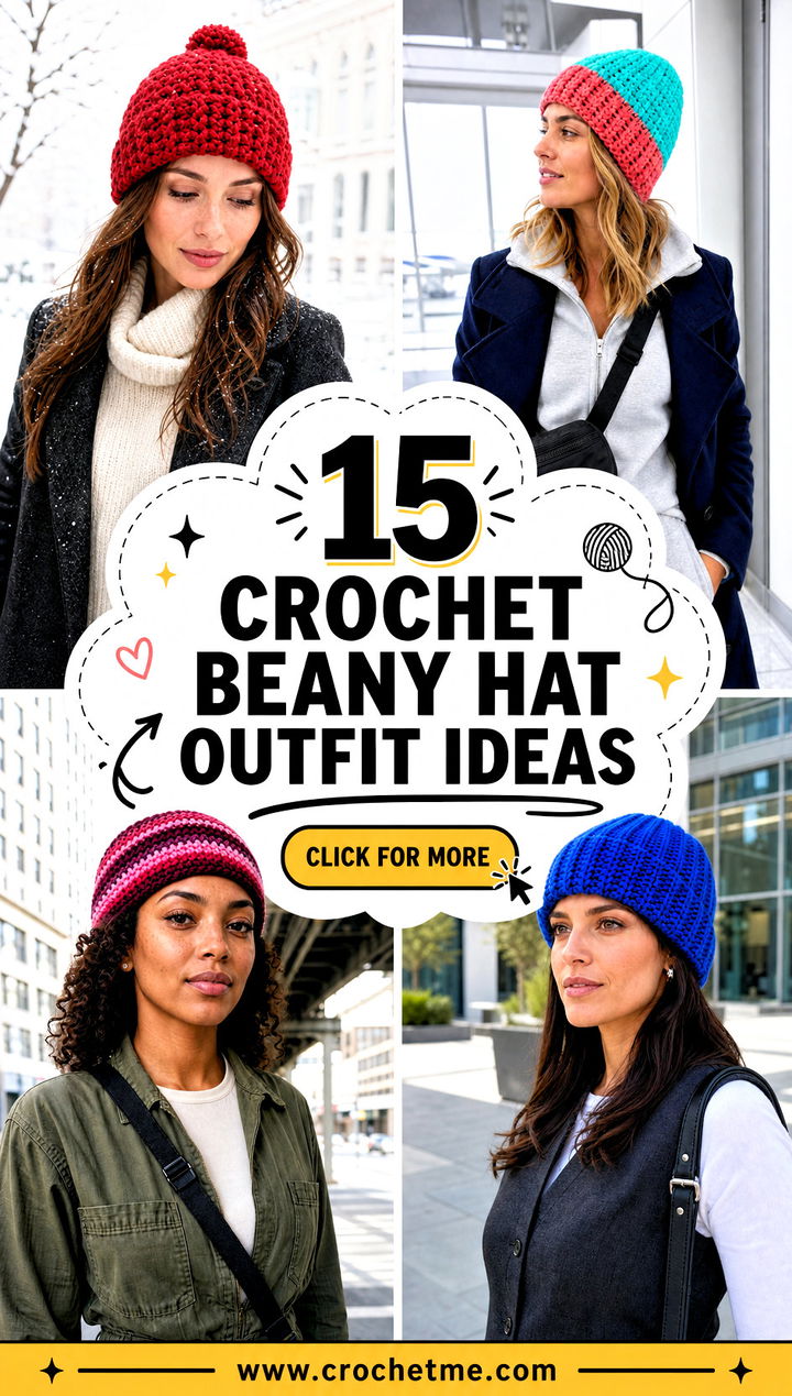 15 crochet beany hat outfit ideas - 15 crochet beany hat outfit ideas