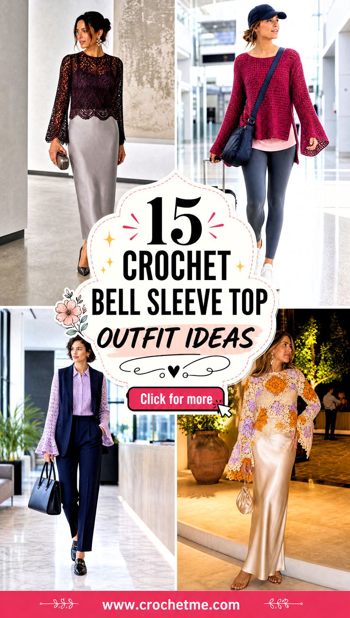 15 crochet bell sleeve top outfit ideas - 15 crochet bell sleeve top outfit ideas