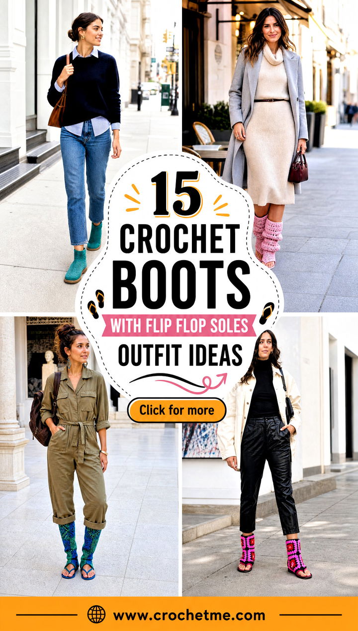 15 crochet boots with flip flop soles outfit ideas - 15 crochet boots with flip flop soles outfit ideas
